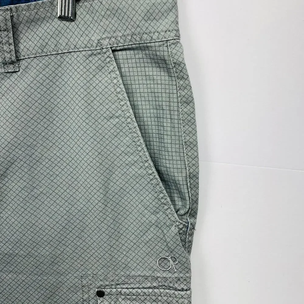 Ocean Pacific OP Mens Size 42 Grey Micro Grid Cotton Cargo Shorts OM30Y003 - Picture 6 of 10